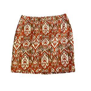 Valerie Bertinelli Red & White Ikat Print Skirt Size 14 100% Cotton #V-5-11-10